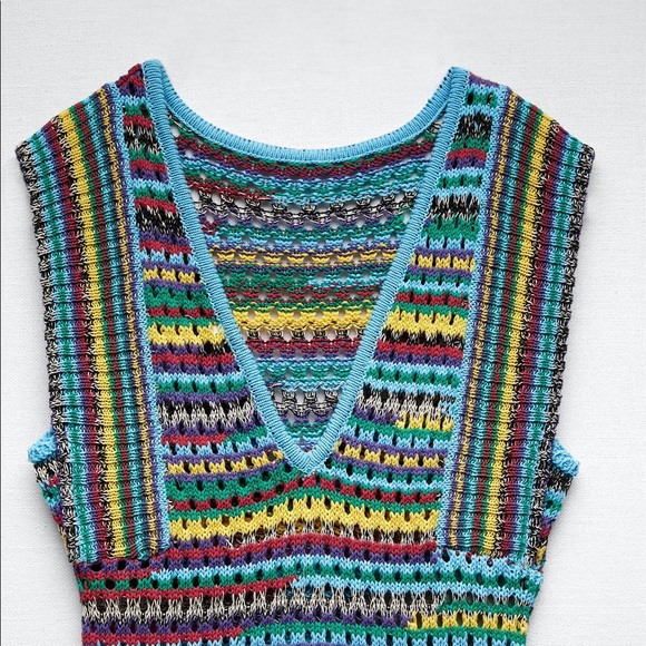 Zara Multicolor Knit Dress S - Picture 7 of 9